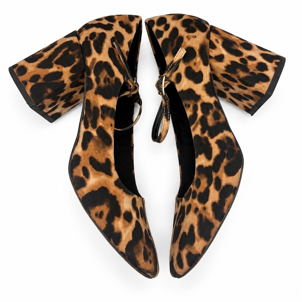 ASOS Design Studio Mid Block Heels Leopard Print Size US 9